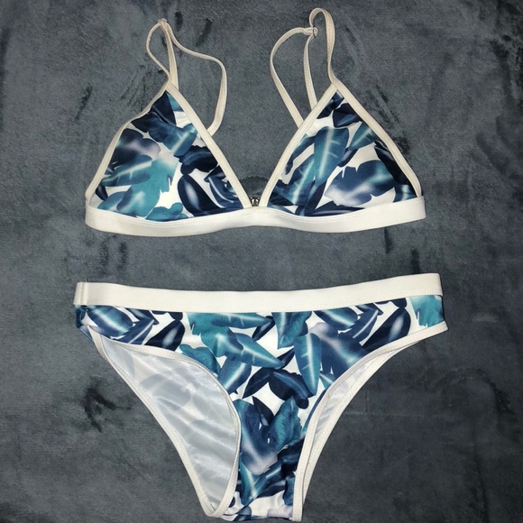 Zaful Other - High cut leaf print bikini set Zaful